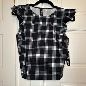 Lord and Taylor Design Lab Black and White Patterned Top